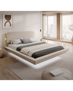 Lit double flottant Diana en beige (160x200 cm)