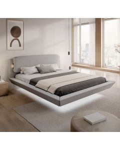 Lit double flottant Diana en gris (180x200 cm)