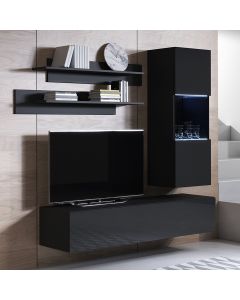 Combinaison de meubles Luke 6B noir (1,6m)