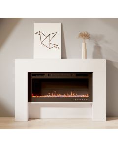 Meuble avec cheminée électrique blanc Candela