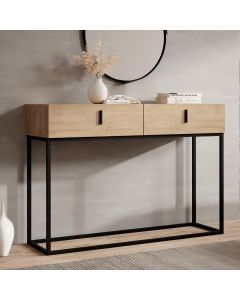 Meuble d'entrée Aron (120 cm) en couleur Chêne Eos