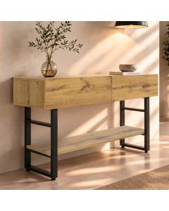 Meuble d'entrée modèle Factory R1 (139 cm) en couleur Chêne Européen