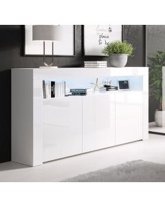 Buffet Salon modèle Aker couleur blanc brillant