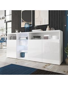 Buffet Salon modèle Clark couleur blanc brillant