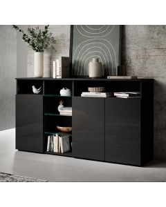 Buffet Salon modèle Clark L couleur noir brillant