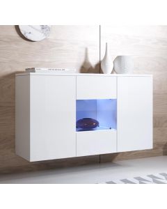 Buffet Salon modèle Luke A2 (120x70cm) couleur blanc brillant