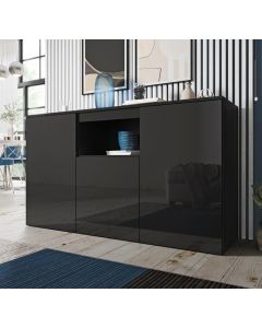 Buffet Salon modèle Nevada couleur noir brillant