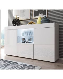 Buffet Salon modèle Sefora couleur blanc brillant135x72cm.