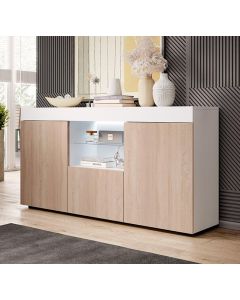 Buffet Salon Blanc et Sonoma 135x73cm. mod. Sefora