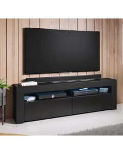 Meuble TV modèle Aker (140x50,5cm) couleur noir brillant