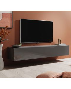 Meuble TV modèle Berit 180x30 couleur gris brillant