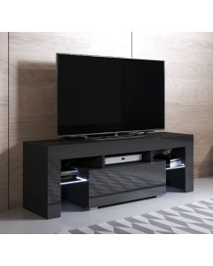 Meuble TV modèle Elio (130x45cm) couleur noir avec LED