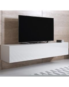 Meuble TV modèle Luke H2 (160x30cm) couleur blanc brillant
