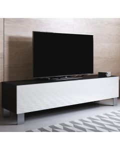 meuble-tv-luke-h2-160x30-pieds-aluminium-noir-blanc_1