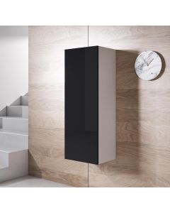 Armoire mural modèle Luke V1 (40x126cm) couleur blanc et noir