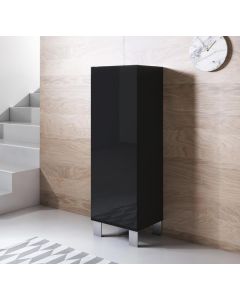 Armoire mural modèle Luke V1 (40x138 cm) couleur noir avec pieds en aluminium
