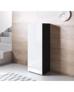 Armoire mural modèle Luke V1 (40x128 cm) couleur noir et blanc avec pieds standard