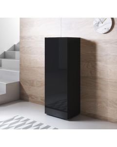 Armoire mural modèle Luke V1 (40x128 cm) couleur noir avec pieds standard