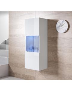 Vitrine murale modèle Luke V3 (40x126cm) couleur blanc