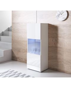 Vitrine modèle Luke V3 (40x128cm) couleur blanc avec pieds standard