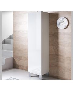 Armoire mural modèle Luke V4 (40x177cm) couleur blanc avec pieds en aluminium