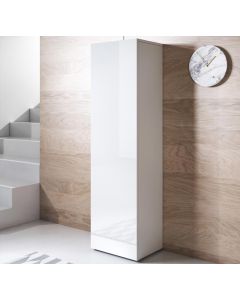 Armoire mural modèle Luke V4 (40x167cm) couleur blanc avec pieds standard