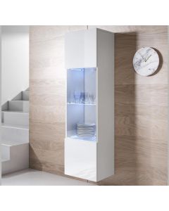 Vitrine murale modèle Luke V6 (40x165cm) couleur blanc