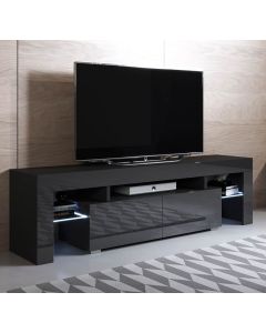 Meuble TV modèle Unai (160x45cm) couleur noir avec LED RGB