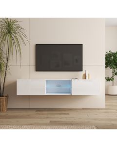 Meuble TV modèle Tibi (160 cm) blanc brillant