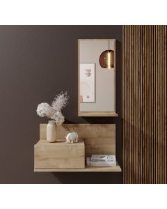 Meuble d'entrée avec tiroir et miroir Isabela couleur safir