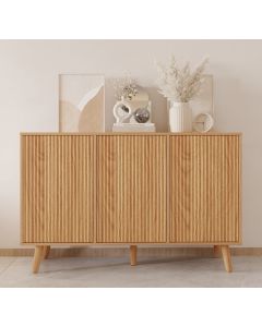 Buffet couleur Chêne Alba 120 cm avec portes cannelées Renzo