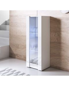 Vitrine modèle Luke V2 (40x128cm) couleur blanc avec pieds standard