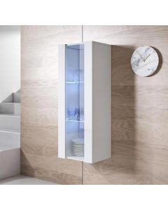 Vitrine murale modèle Luke V2 (40x126cm) couleur blanc