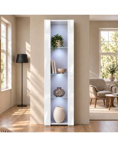 Vitrine Blanche 40x170 cm avec pieds 2 cm Nora V5