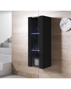 Vitrine murale modèle Luke V2 (40x126cm) couleur noir