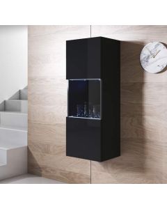 Vitrine murale modèle Luke V3 (40x126cm) couleur noir