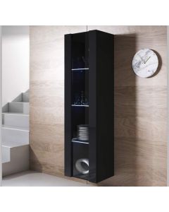 Vitrine murale modèle Luke V5 (40x165cm) couleur noir
