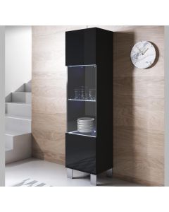Vitrine modèle Luke V6 (40x177cm) couleur noir avec pieds en aluminium