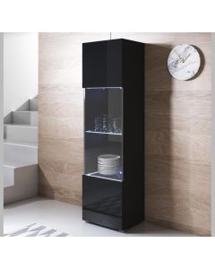 Vitrine modèle Luke V6 (40x167cm) couleur noir avec pieds standard