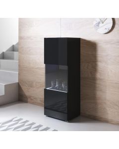 Vitrine modèle Luke V3 (40x128cm) couleur noir avec pieds standard