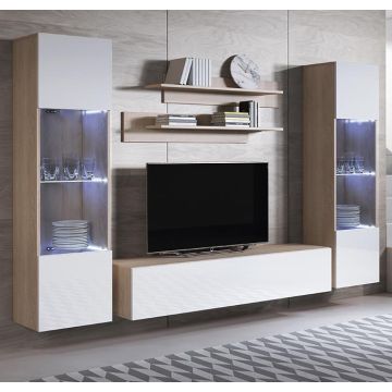 Combinaison de meubles Luke 9E sonoma et blanc (2,6m)