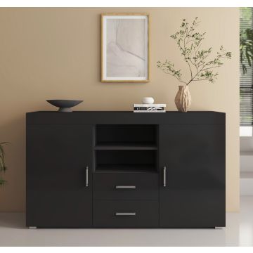 Buffet Salon modèle Roque couleur noir brillant