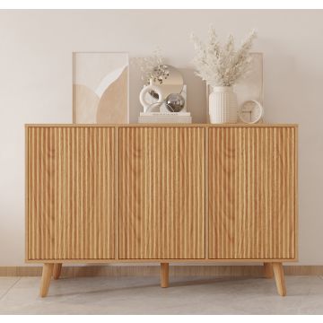 buffet-chêne-alba-120-cm-portes-cannelées-renzo