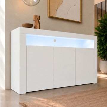 Buffet Salon modèle Aker couleur blanc mat