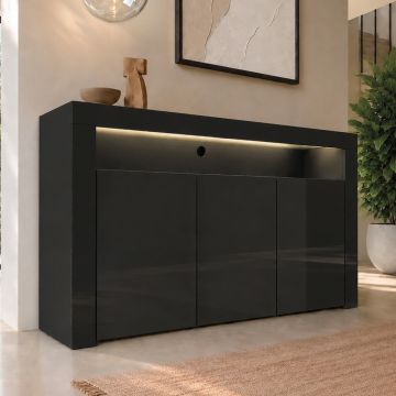 Buffet Salon modèle Aker couleur noir brillant