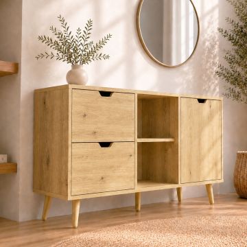 Buffet Salon modèle Leo couleur Chêne Eos