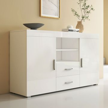 Buffet Salon modèle Roque couleur blanc brillant