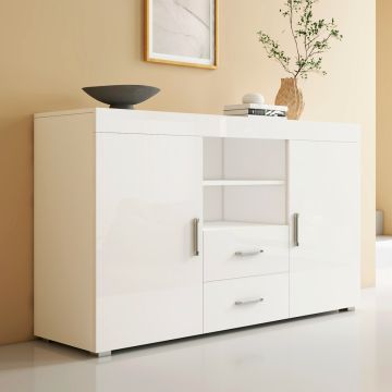 Buffet Salon modèle Roque couleur blanc brillant