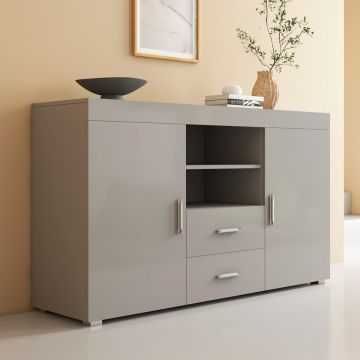 Buffet Salon modèle Roque couleur gris brillant
