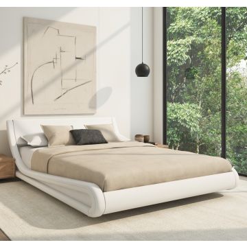 Lit double Alessia - blanc pour Matelas 150x190cm